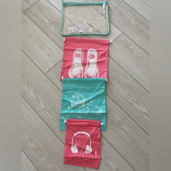 Colorful Drawstring Bags Set (4 pcs) - Picture 1 of 4